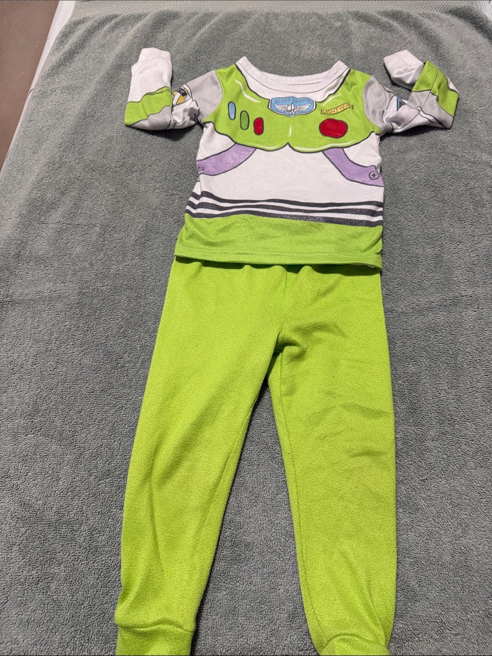 Disney Buzz Lightyear-Inspired Green and Purple Kids Pajama Set